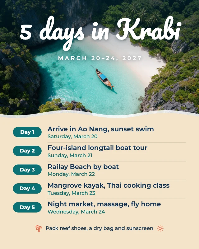 Beach vacation itinerary template