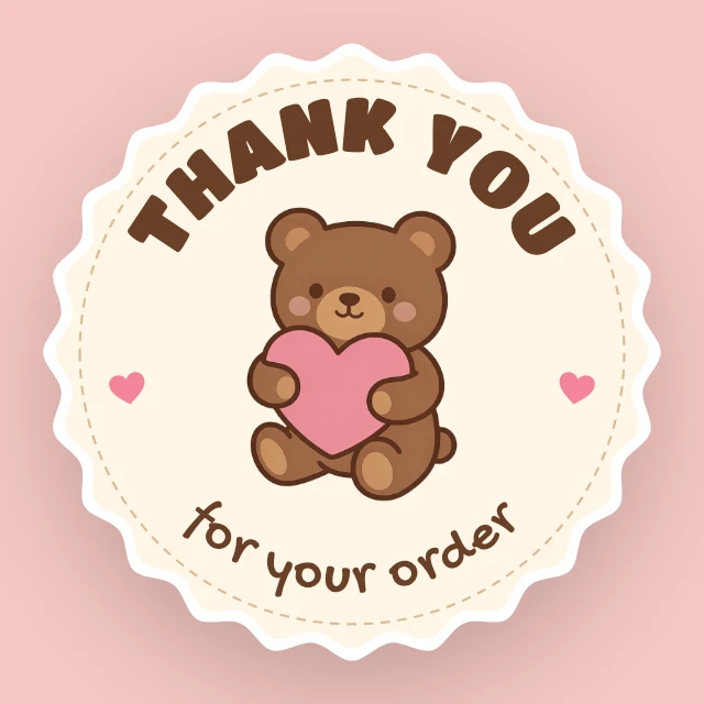 Bear hug thank-you sticker template