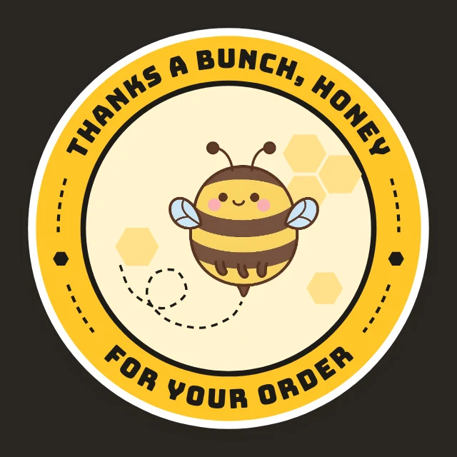 Bee thank-you sticker template