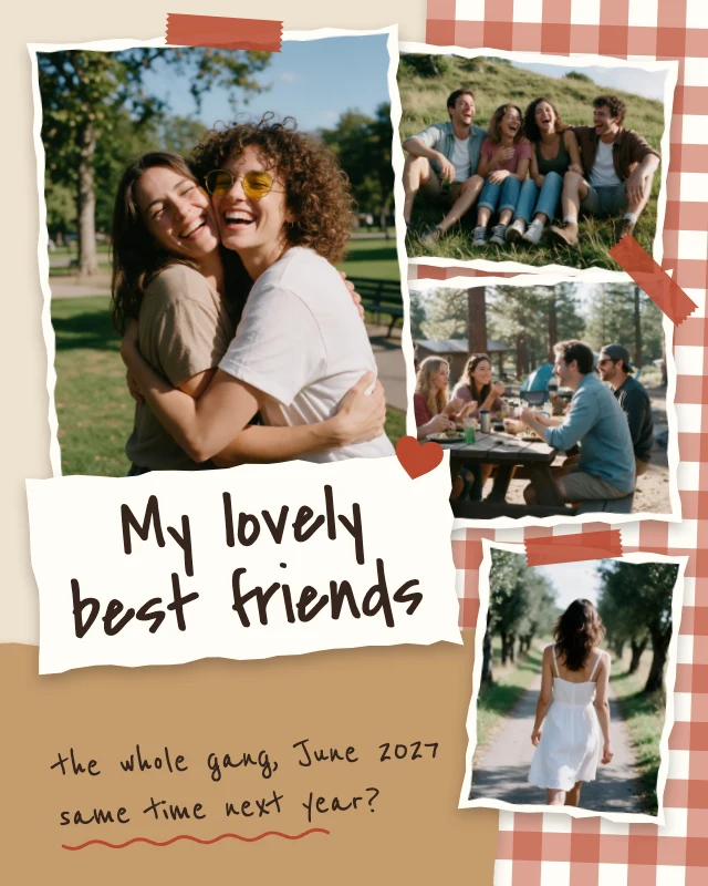Best friends scrapbook collage template