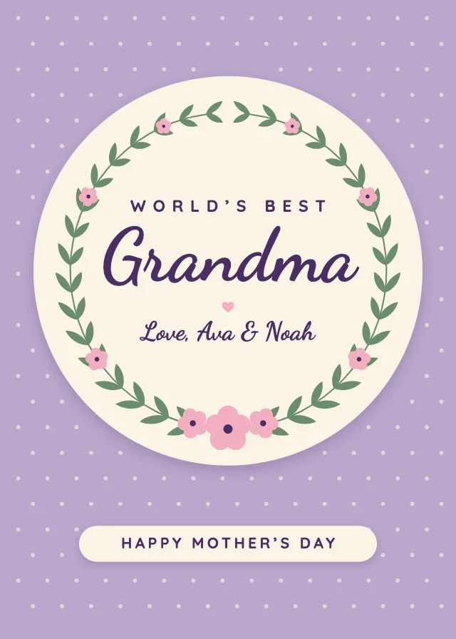 Best grandma Mother's Day card template