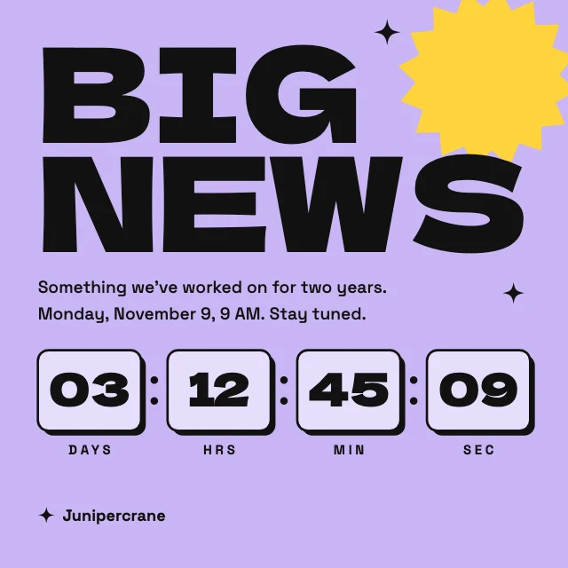 Big announcement teaser post template