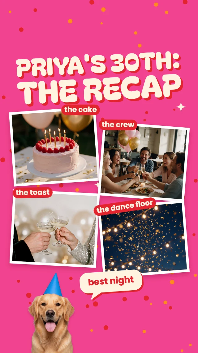 Birthday recap photo collage template