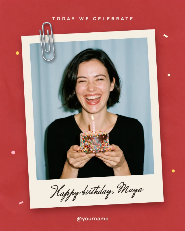 Birthday scrapbook post template