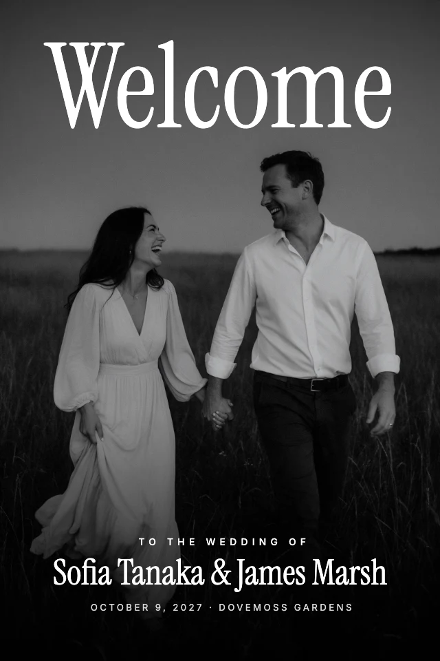 Photo wedding welcome sign template