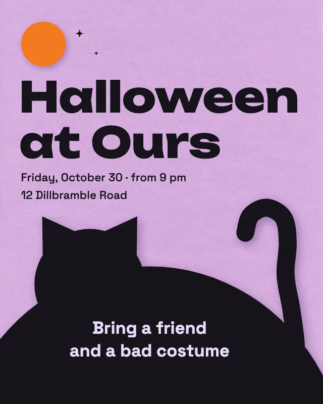 Black cat Halloween party post template