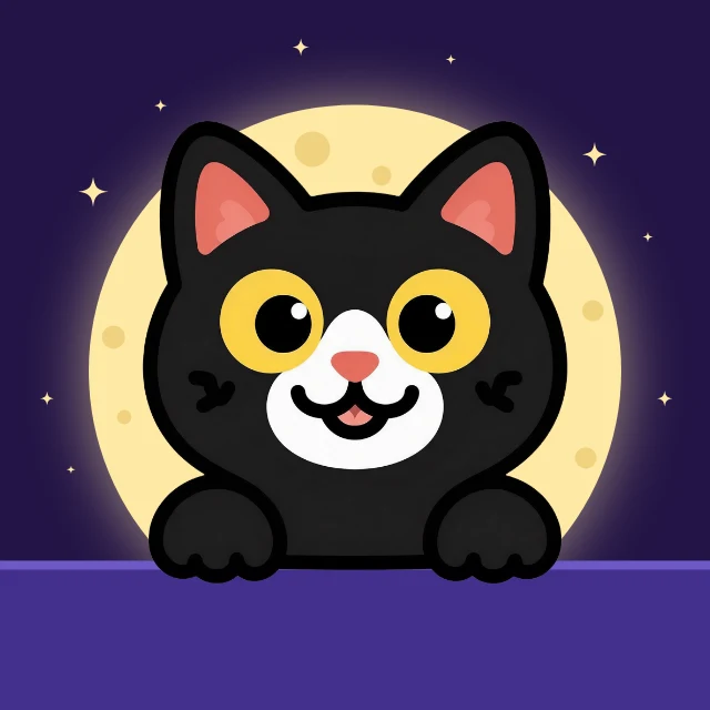 Black cat profile picture template