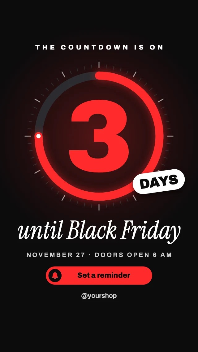 Black Friday countdown story template