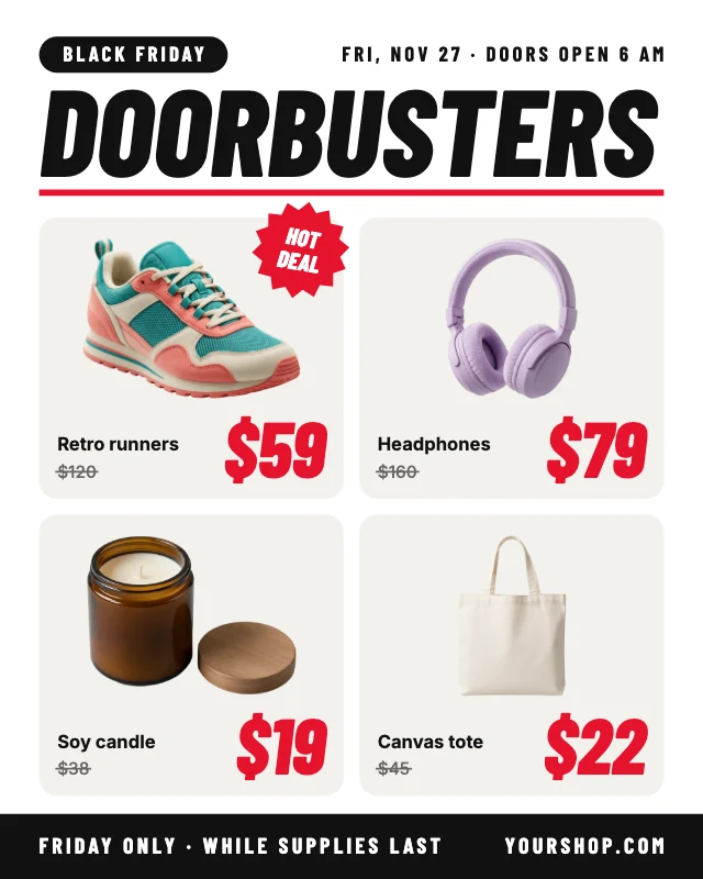 Black Friday doorbusters post template