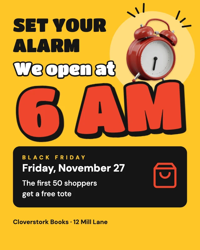 Black Friday early opening post template
