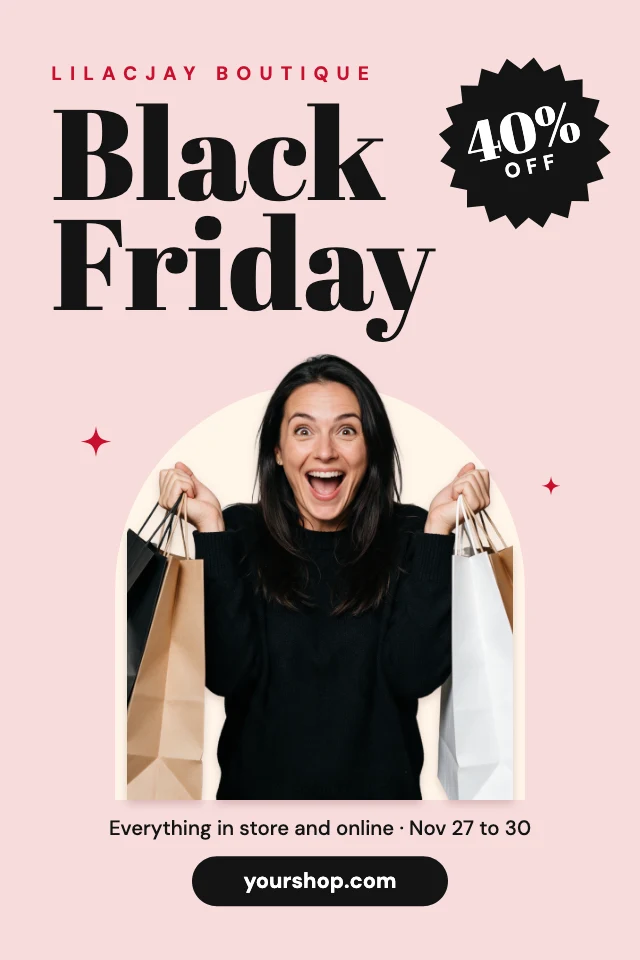 Black Friday sale pin template