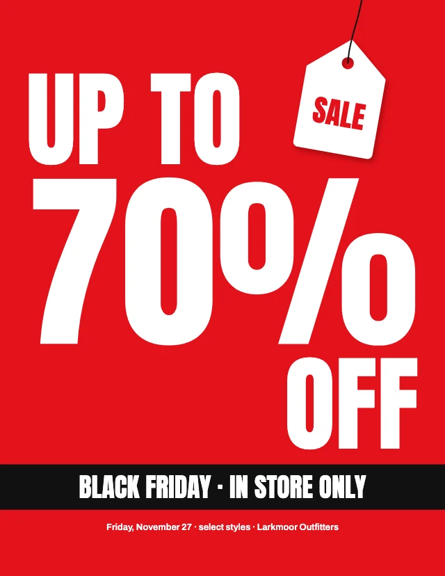 Black Friday 70% off sign template