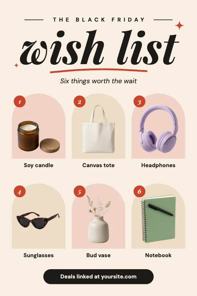 Black Friday wish list pin template
