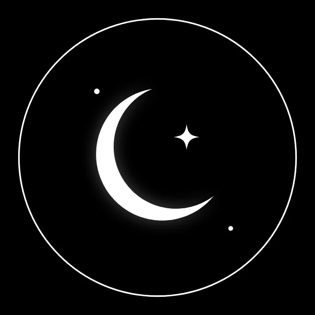 Black minimal moon profile picture template