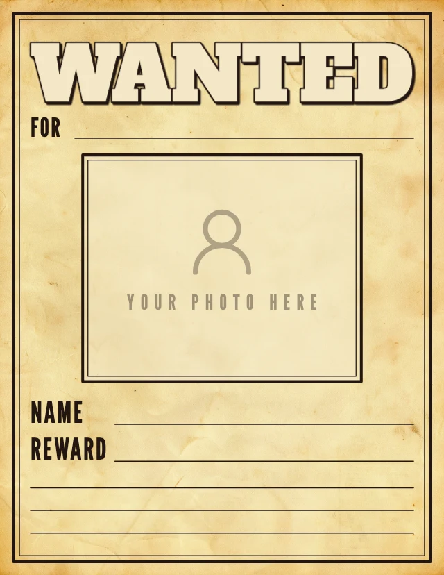 Blank wanted poster template