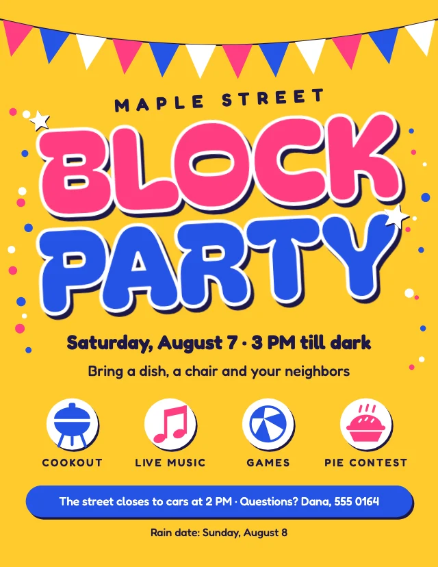 Block party flyer template