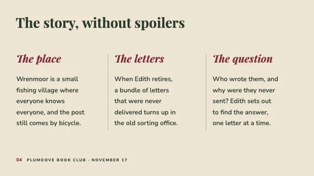Book club presentation template, page 4 of 8
