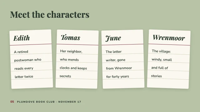Book club presentation template, page 5 of 8