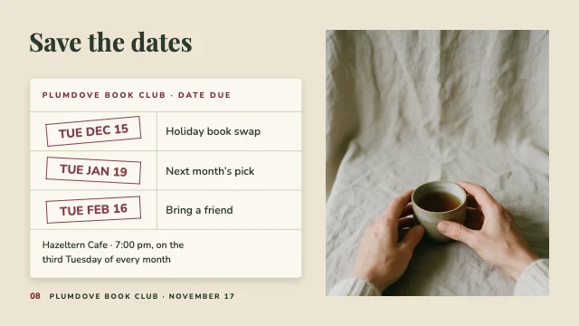 Book club presentation template, page 8 of 8