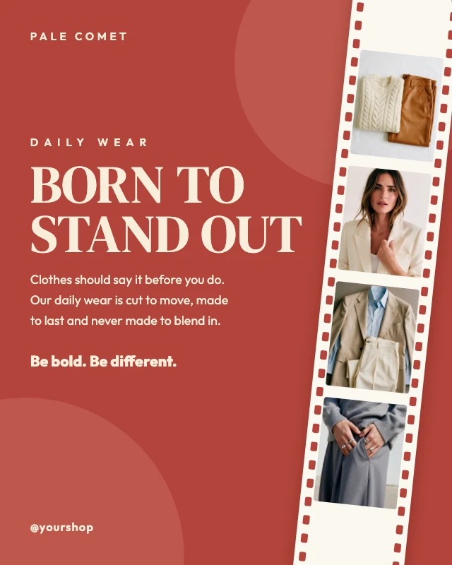 Born to stand out fashion post template