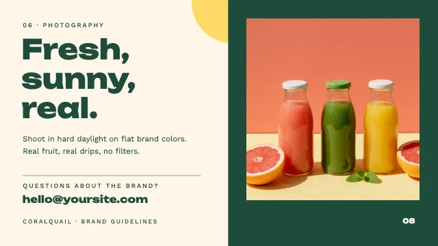 Brand guidelines presentation template, page 8 of 8