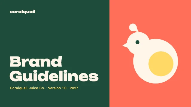 Brand guidelines presentation template, page 1 of 8