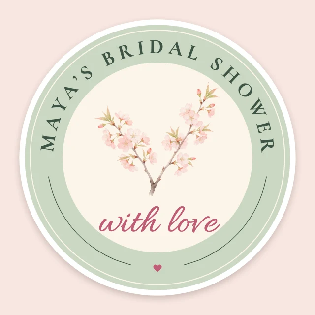 Bridal shower blossom sticker template
