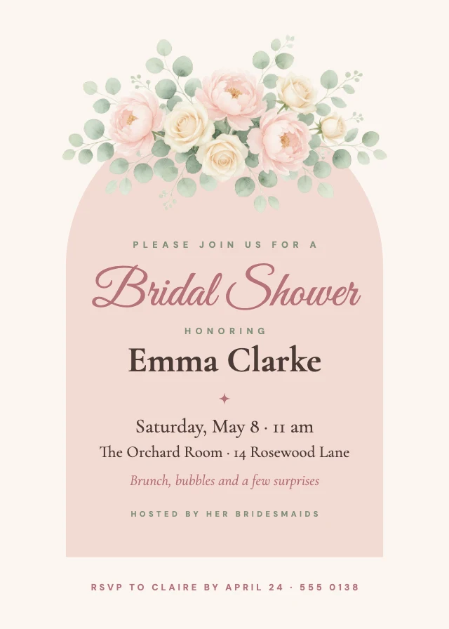 Bridal shower invitation template