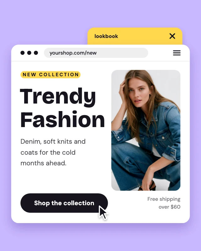 Browser window new collection post template
