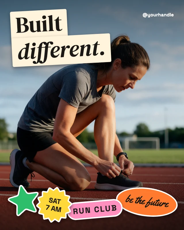 Run club photo post template