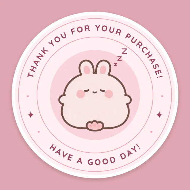 Bunny thank-you sticker template