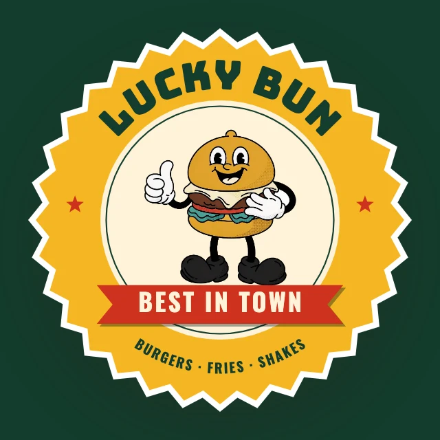 Burger joint badge sticker template
