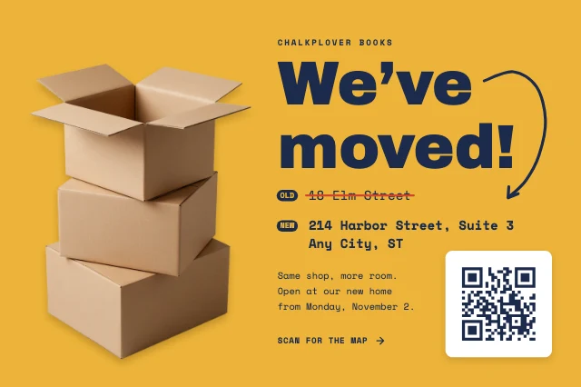 We've moved postcard template