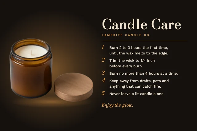Candle care instructions card template