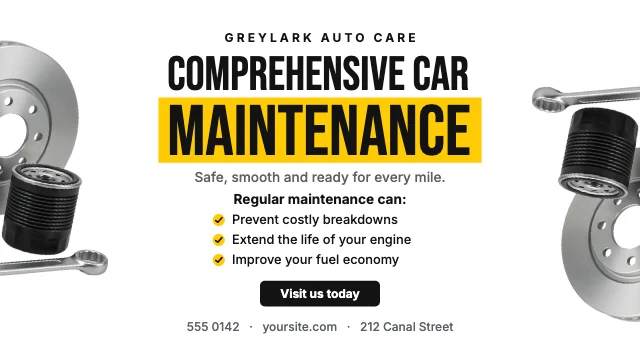 Car maintenance checklist ad template