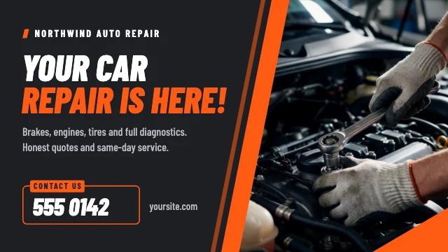 Car repair ad template
