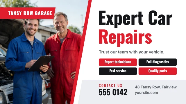 Car service team ad template
