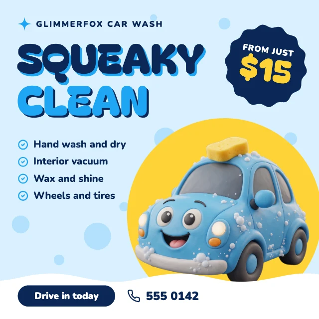 Car wash Instagram post template