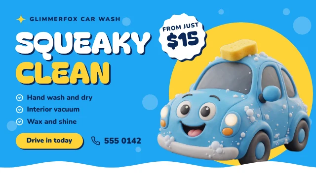 Car wash X ad template