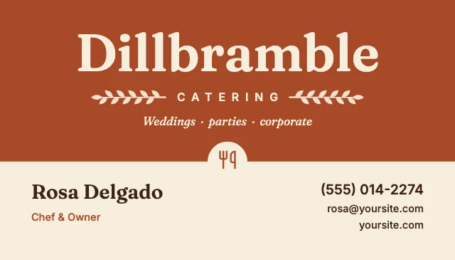 Caterer business card template