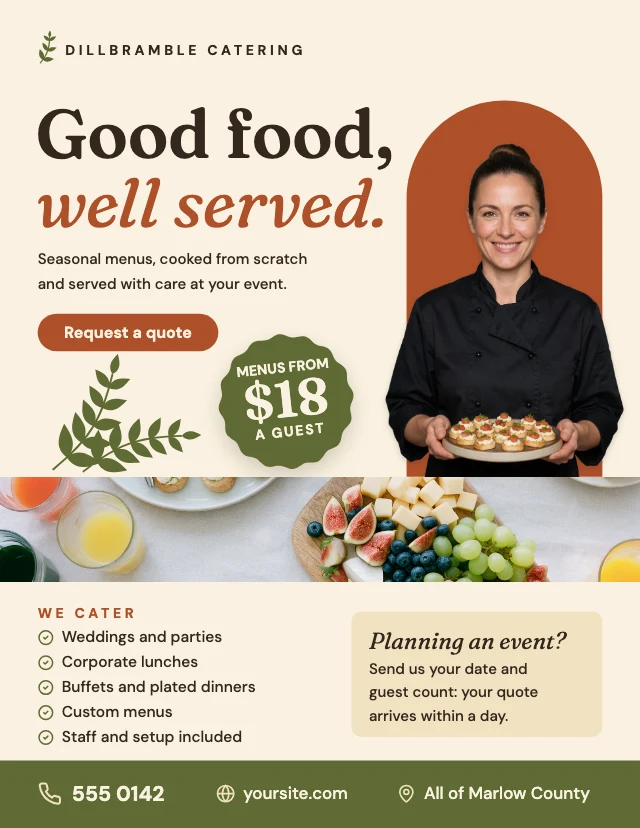Catering services flyer template