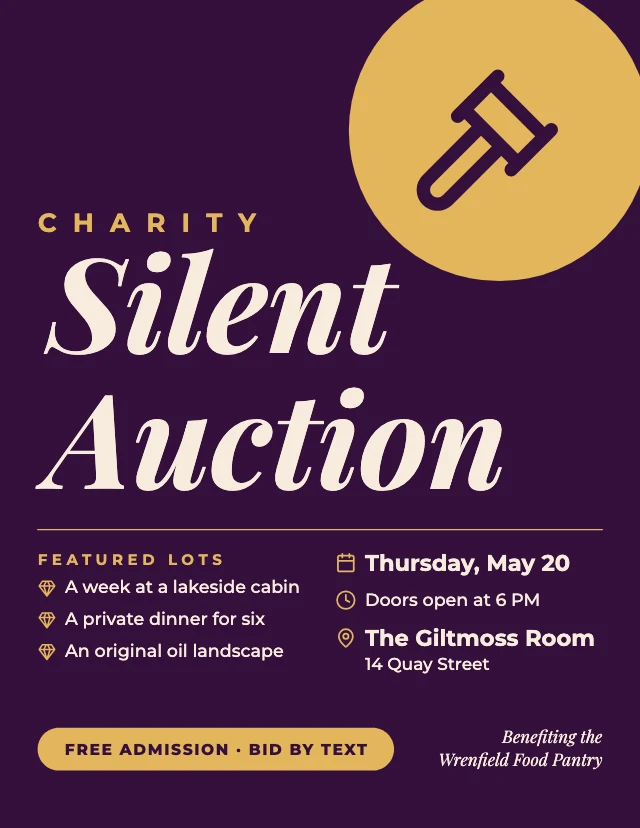 Charity auction flyer template