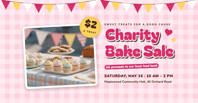 Bake sale event cover template