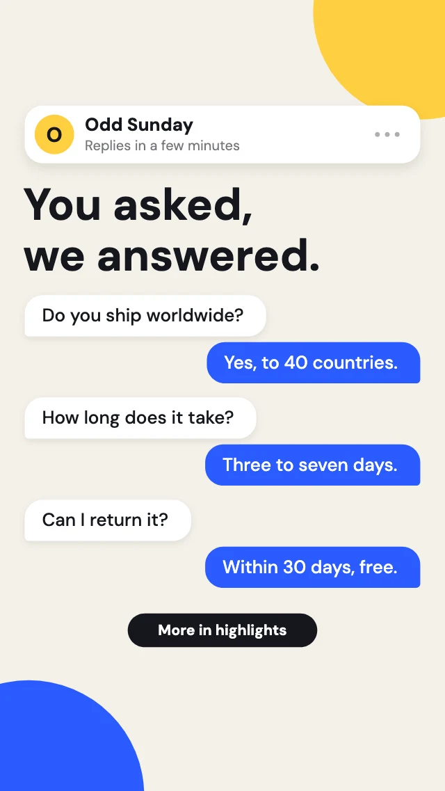Chat bubbles questions story template