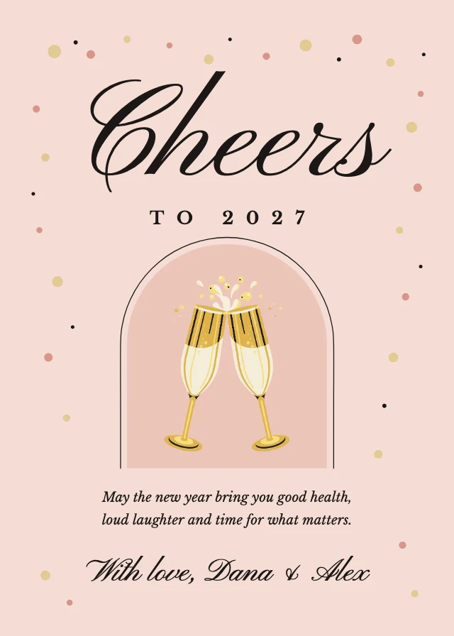 Cheers to the new year card template