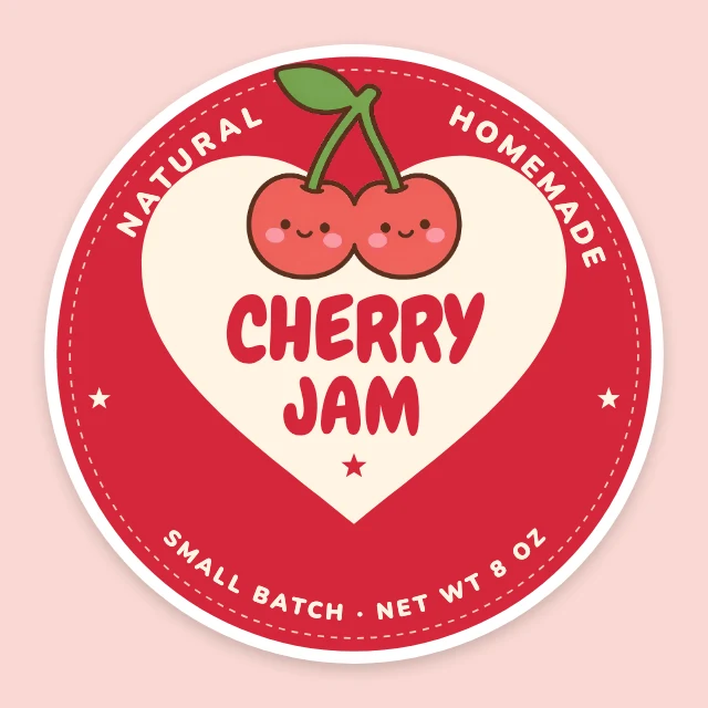 Cherry jam jar label template