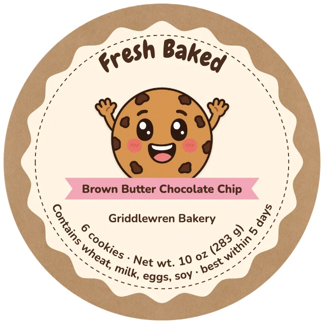 Cookie bag label template