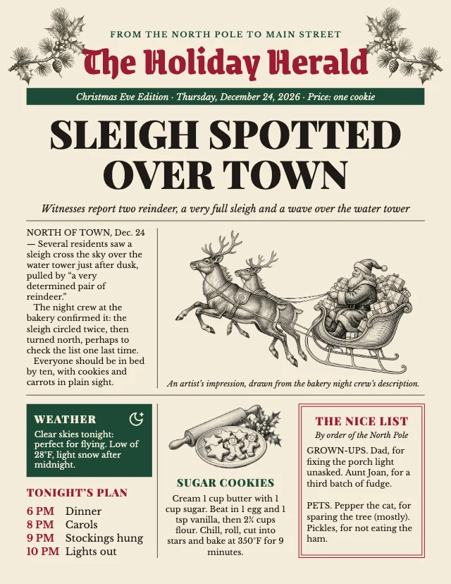 Christmas newspaper template