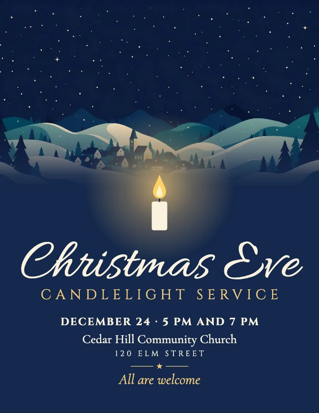 Christmas Eve service flyer template
