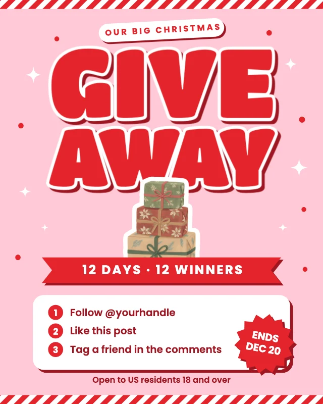 Christmas giveaway post template